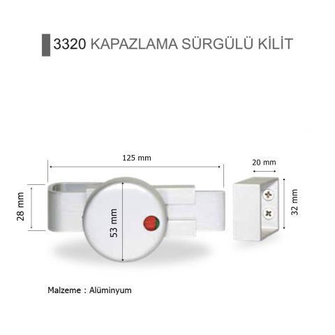 Islak Hacim 13 mm Kompakt Kabin Alm. Kapazlama Sürgülü Kilit