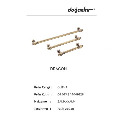 Doğanlar Dragon 320 mm Mobilya Kulp Olifka ( Antik Sarı )