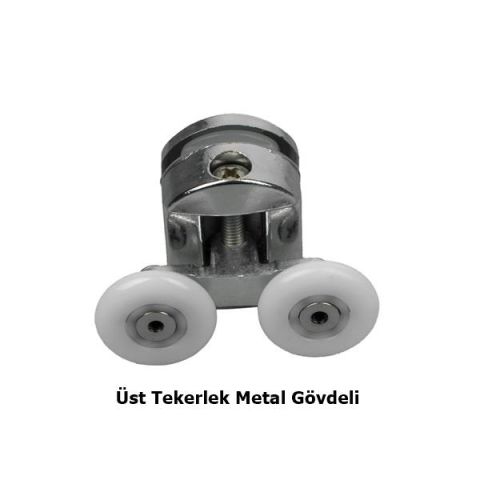 Duşakabin Tekerleği Metal Gövdeli Üst Krom Teker Çapı 24 mm