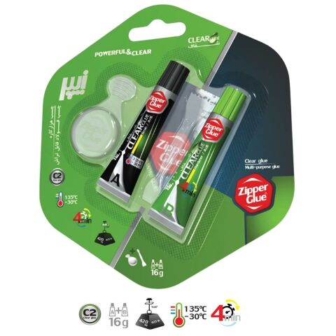 15 Adet Zipper Glue İran Malı Çift Karışımlı Yapıştırıcı 16 Gr Şeffaf