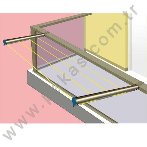 Pakas 60 x 25 mm Kare Küpeşte Gümüş Balkon Çamaşır Kurutma Askısı