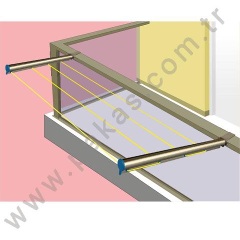 Pakas 80 x 30 mm Kare Küpeşte Gümüş Balkon Çamaşır Kurutma Askısı