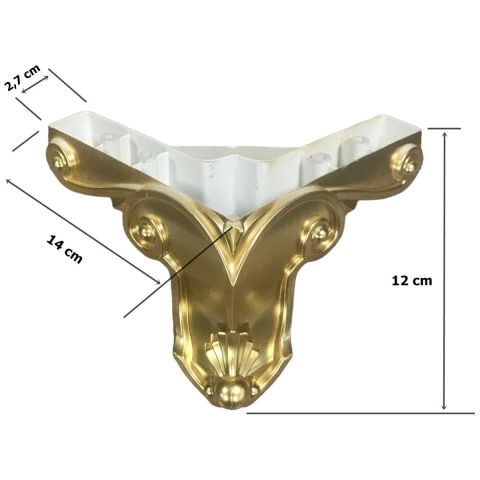 Lükens Ayak Mobilya Koltuk Ayağı Oymalı 12 cm Altın Sarı
