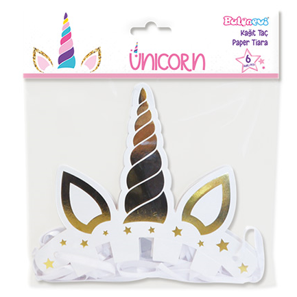 Karton Unicorn Taç 6 Adet