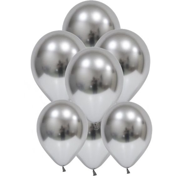 Krom Gümüş Gri Balon 5 Adet