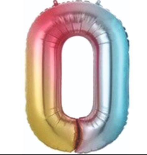 Folyo Renkli 0 Rakam Balon 76 cm
