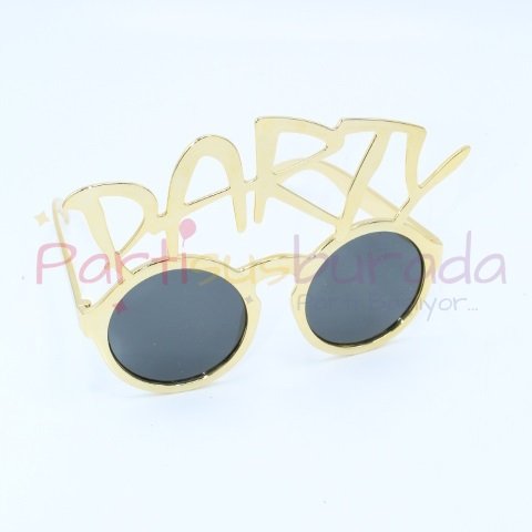 Gold Renk Party Yazılı Gözlük