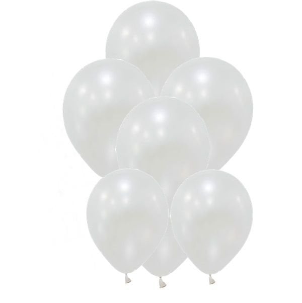 Metalik Beyaz Balon 10 Adet