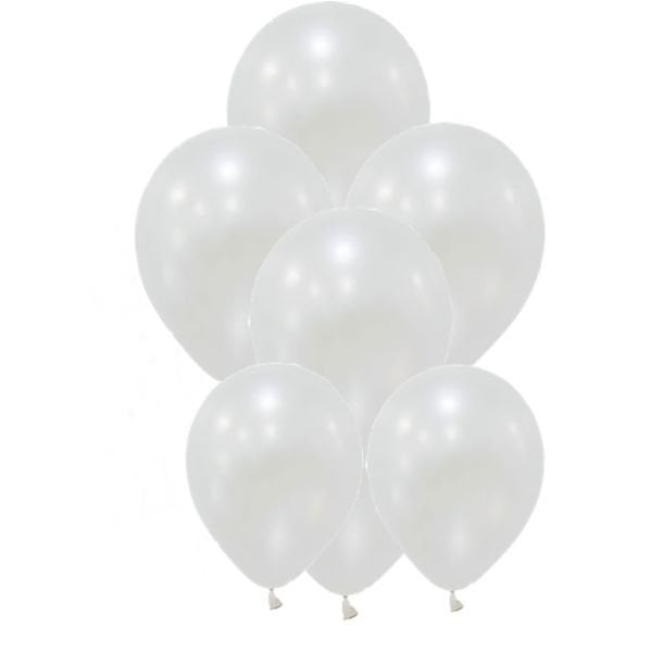 Metalik Beyaz Balon 10 Adet