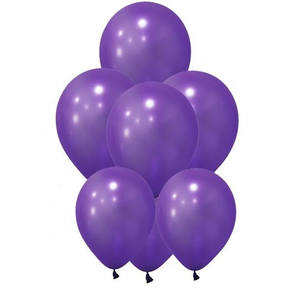 Metalik Mor Balon 10 Adet