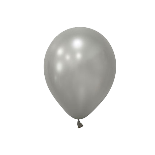 Metalik Gümüş Gri Balon 10 Adet