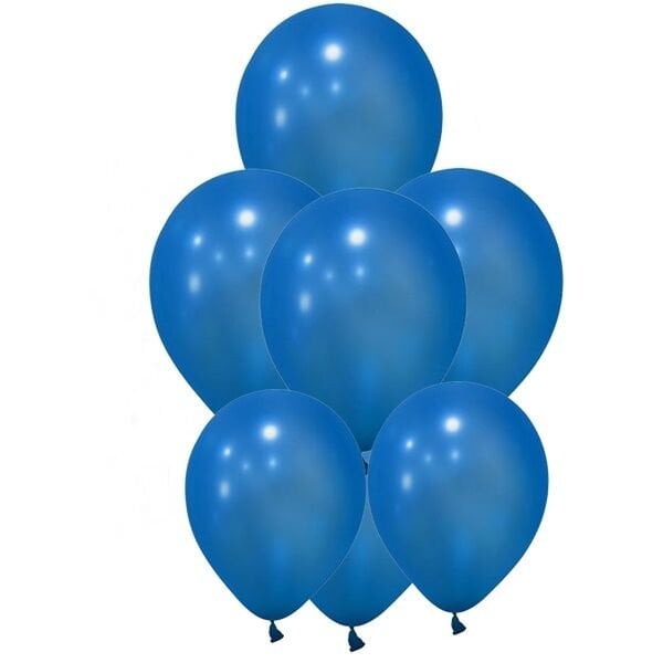 Metalik Mavi Balon 10 Adet