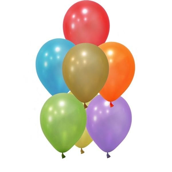 Metalik Renkli Balon 10 Adet