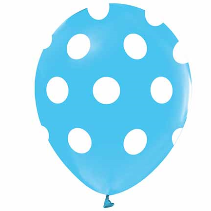 Mavi Puanlı Balon 5 Adet