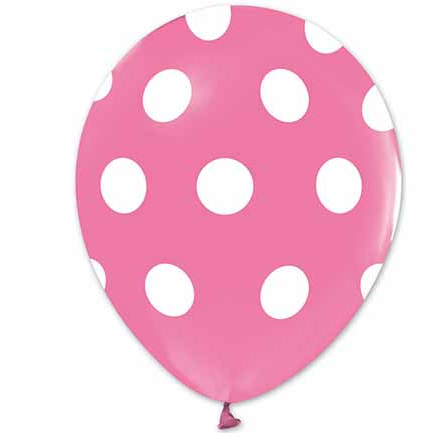 Pembe Puanlı Balon 5 Adet