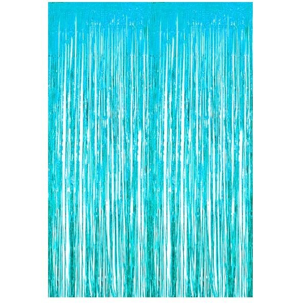 Saçaklı Açık Mavi Perde Fon 90x200 cm