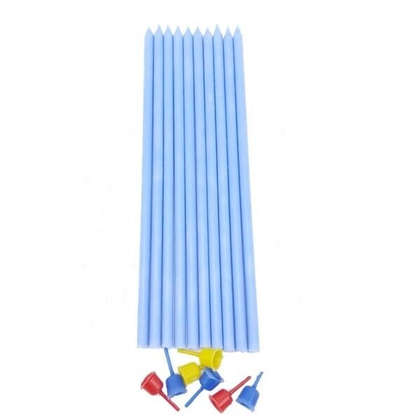 Makaron Mavi Kalem Mum 10 Adet