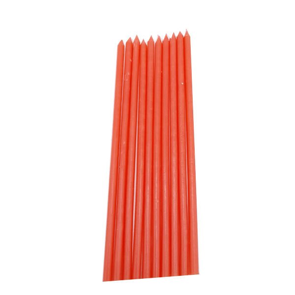 Pastel Kırmızı Kalem Mum 10 Adet