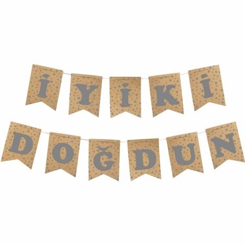 Kraft Gümüş Gri İyiki Doğdun Yazı