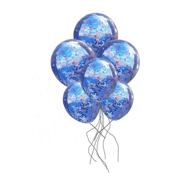 Açık Mavi Konfetili Balon 2 Adet