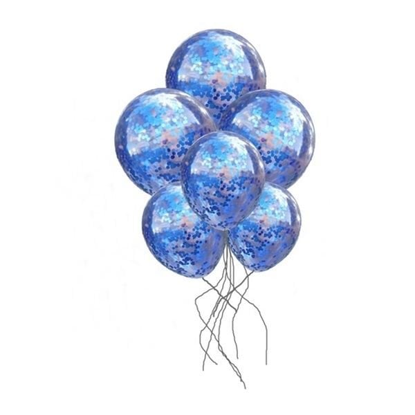 Açık Mavi Konfetili Balon 2 Adet