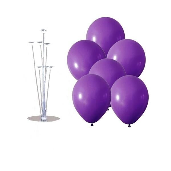 Standlı Mor Balon Demeti