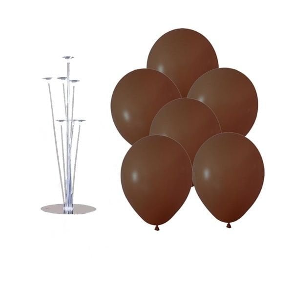 Standlı Kahverengi Balon Demeti