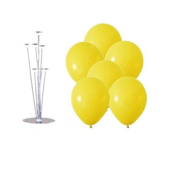 Standlı Sarı Balon Demeti