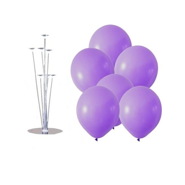 Standlı Lila Balon Demeti