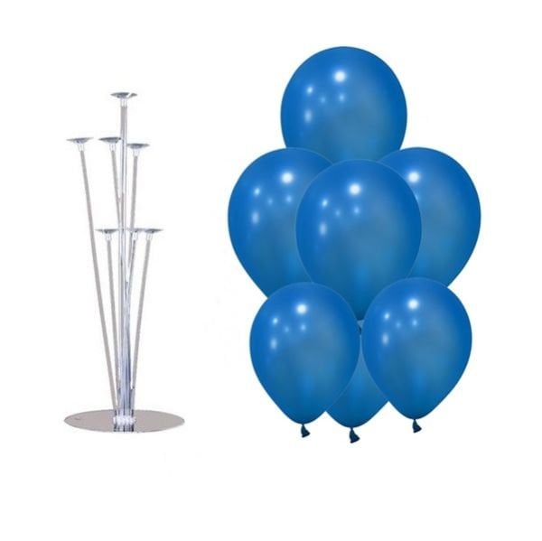Standlı Metalik Mavi Balon Demeti