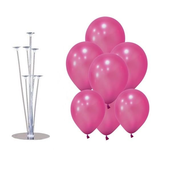 Standlı Metalik Fuşya Balon Demeti