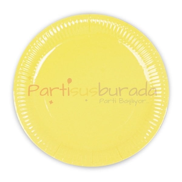 Karton Sarı Tabak 8 Adet