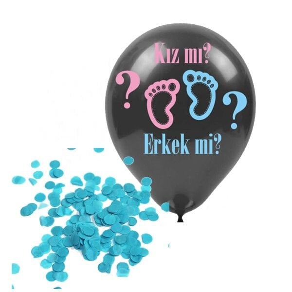 Konfetili Erkek Cinsiyet Balonu 12 inc
