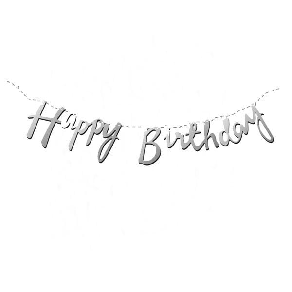 Gümüş Happy Birthday Yazı
