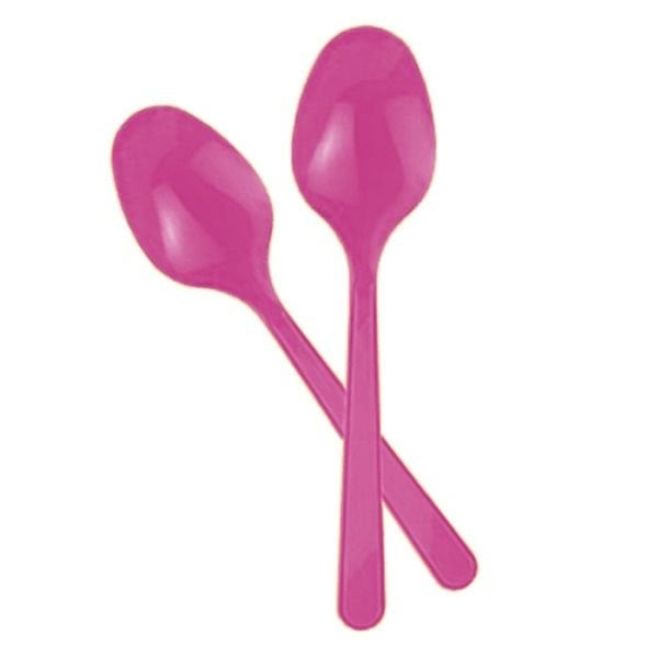 Plastik Fuşya Kaşık 8 Adet