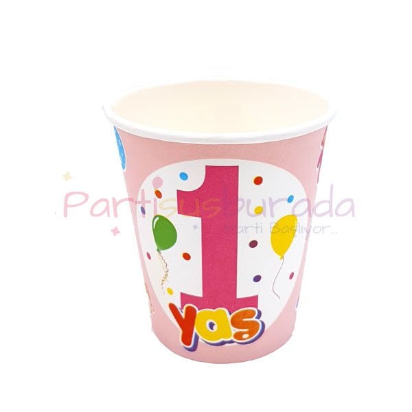 Pembe 1 Yaş Bardak 10 Adet