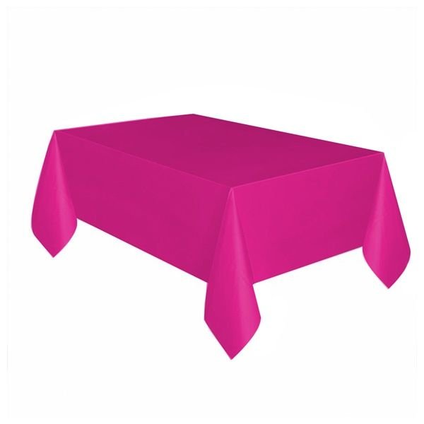 Plastik Fuşya Masa Örtüsü 135x270