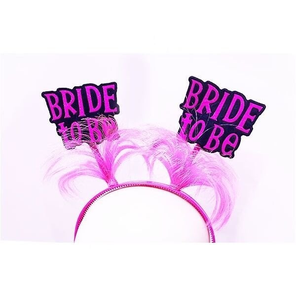 Tüylü Pembe Bride To Be Taç