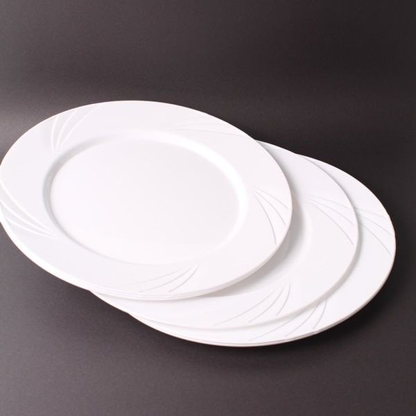 Beyaz Mika Tabak 26 cm 6 Adet