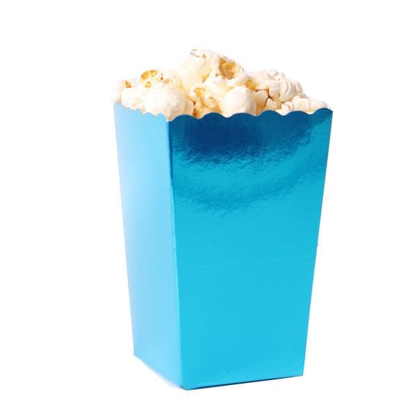 Metalik Mavi Popcorn Kutusu 8 Adet