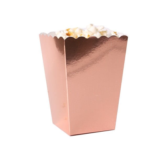 Metalik Rose Gold Popcorn Kutusu 8 Adet