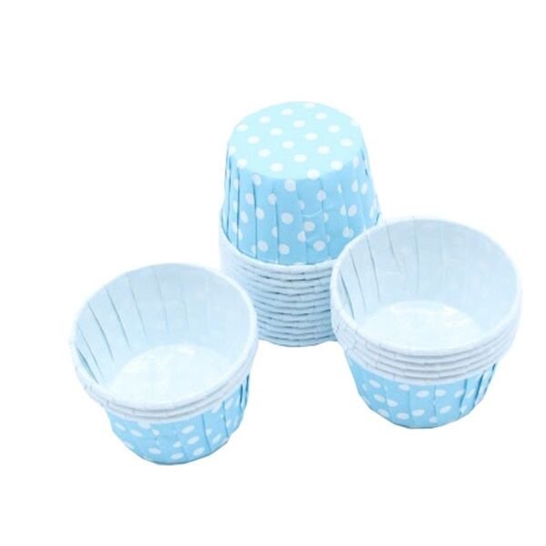 Puanlı Mavi Cupcake 25 Adet
