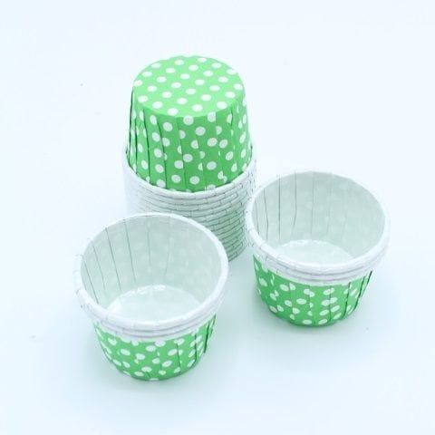 Puanlı Yeşil Cupcake Kek Kalıbı 25 Adet
