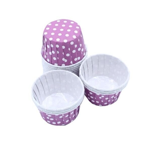 Puanlı Mor Cupcake Kek Kalıbı 25 Adet