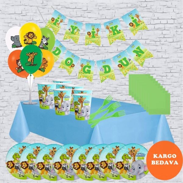 Jungle Safari Doğum Günü 8 Kişilik