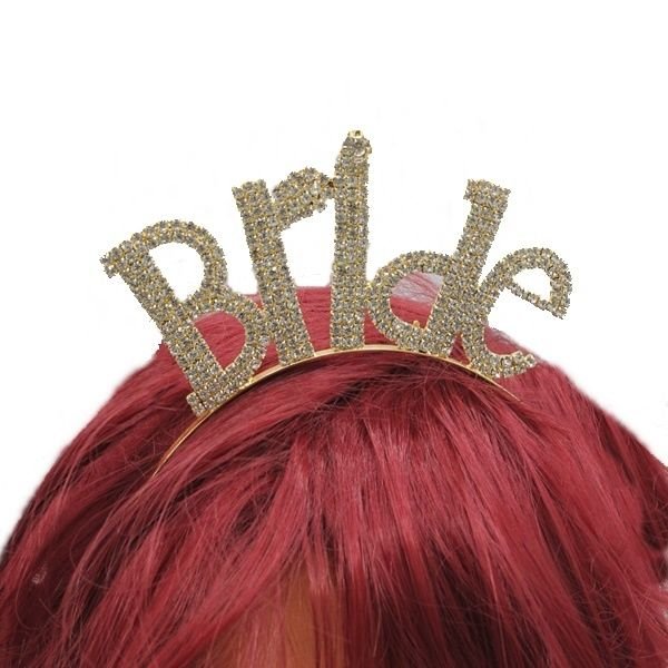 Metal Gold Taşlı Bride Taç