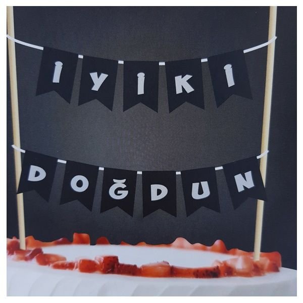 Gümüş İyiki Doğdun Pasta Bayrağı