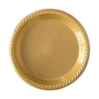 Plastik Gold Tabak 22 cm 25 Adet