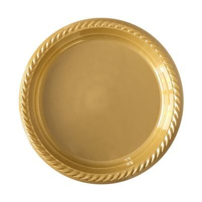 Plastik Gold Tabak 22 cm 25 Adet