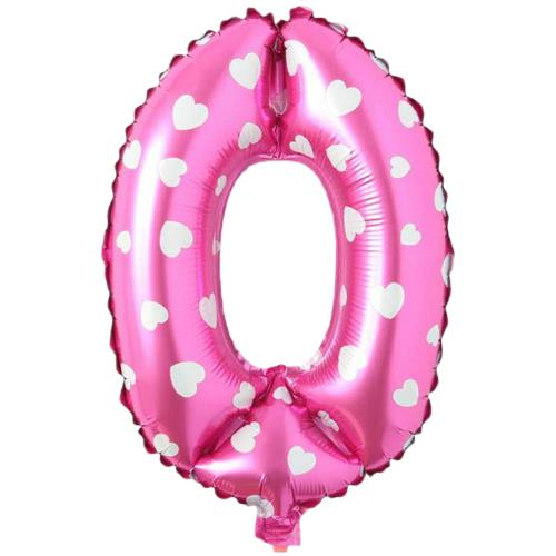 Folyo Pembe 0 Rakam Balon 40 cm